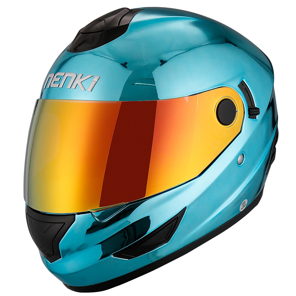 teal motorcycle helmet